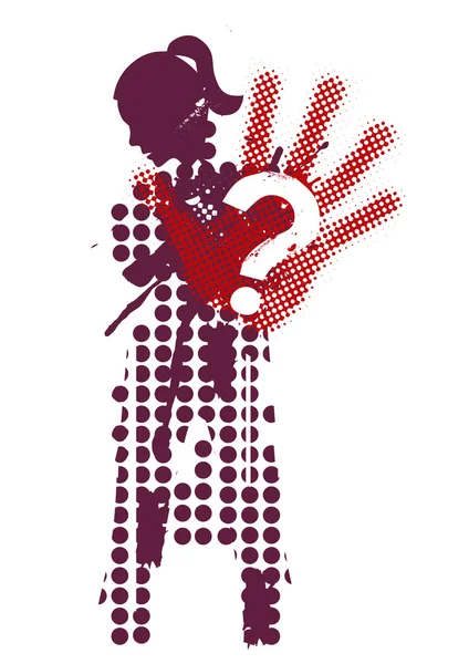 Silhouette féminine victime de violence . — Image vectorielle