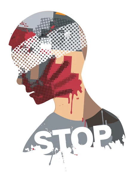 Σταματήστε τη βία και τον πόλεμο. — Διανυσματικό Αρχείο