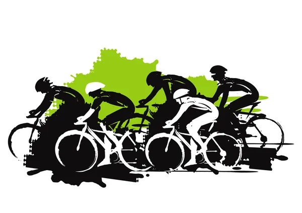Road cycling racers. — Stockvector