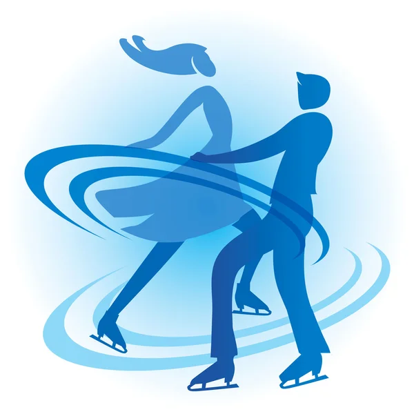 Patinadores de hielo pareja . — Vector de stock