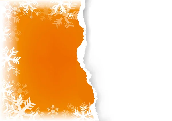 Weihnachten Zerrissenes Papier Orangefarbener Dekorativer Hintergrund Illustration Des Orangefarbenen Zerrissenen — Stockvektor