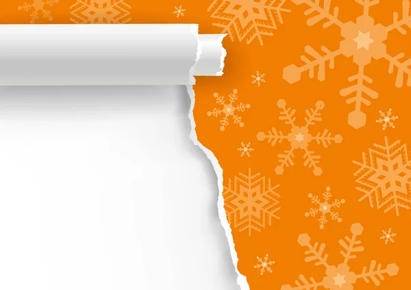 Weihnachten Gerollte Zerrissenes Papier Orangefarbener Hintergrund Illustration Von Orangefarbenem Zerrissenem — Stockvektor