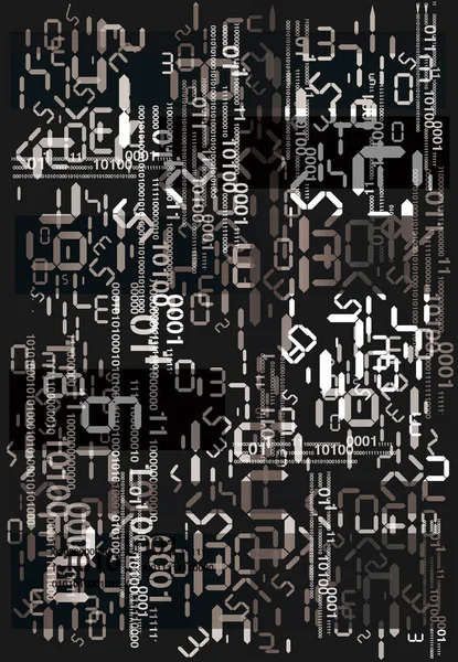 Binary Code Digital Numbers Background Black Background Expressive Backdrop Informatics — Stock Vector