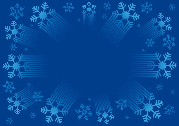 Fondo Copos Nieve Navidad Marco Decorativo Ilustración Fondo Azul Con — Archivo Imágenes Vectoriales