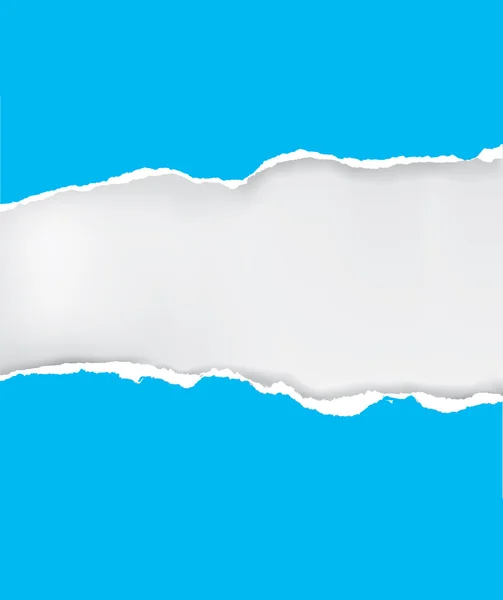 Papier bleu déchiré — Image vectorielle
