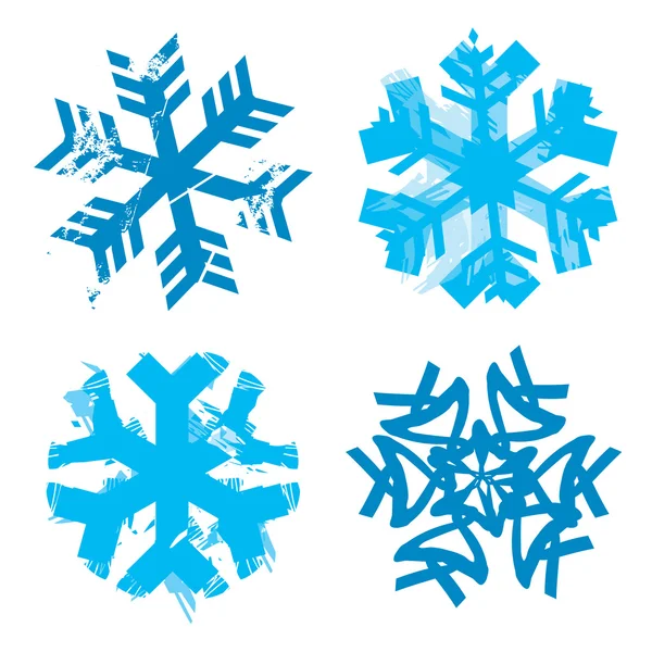 Copos de nieve grunge — Vector de stock