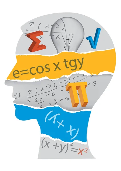 Silhueta estudantil de matemática — Vetor de Stock