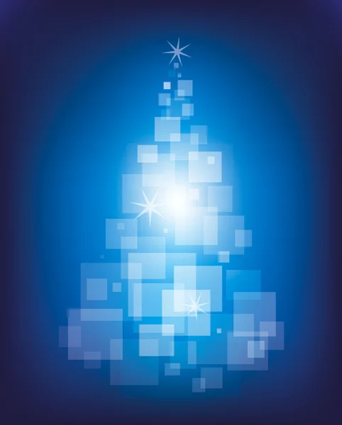 Arbre de Noël magique bleu — Image vectorielle