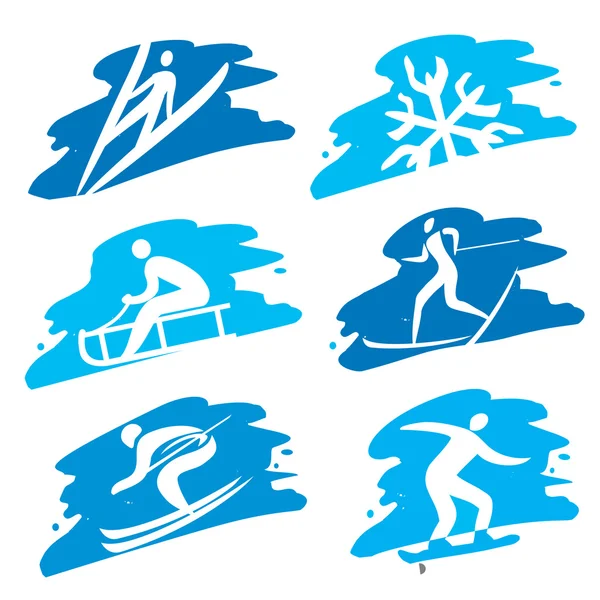 Iconos de Winter Sport en el fondo grunge . — Vector de stock