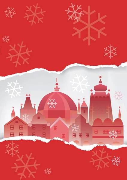Christmas Historical town background. — Stock Vector