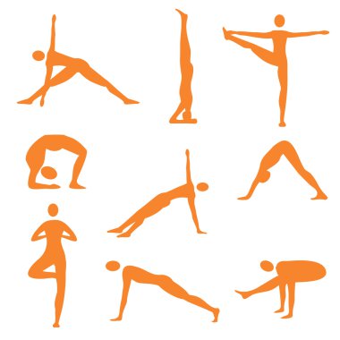 Yoga fitness turuncu simgeler