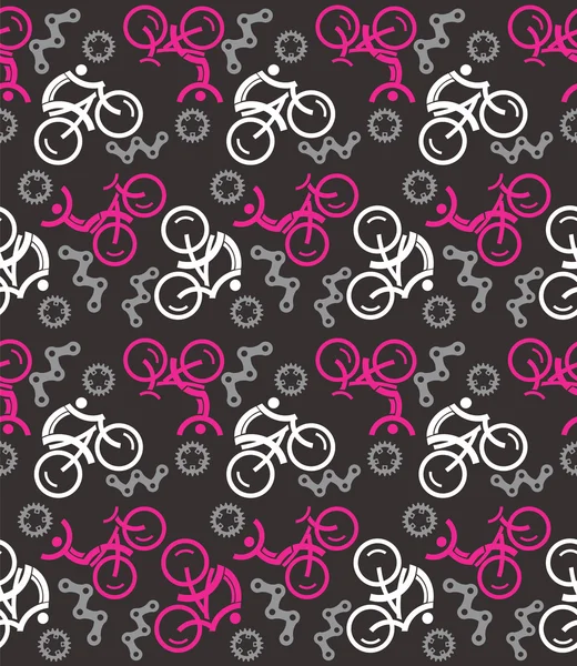Negro patrón de ciclismo sin costura — Archivo Imágenes Vectoriales