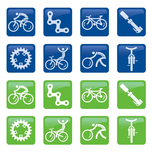 Bicycle buttons icons — Stock Vector