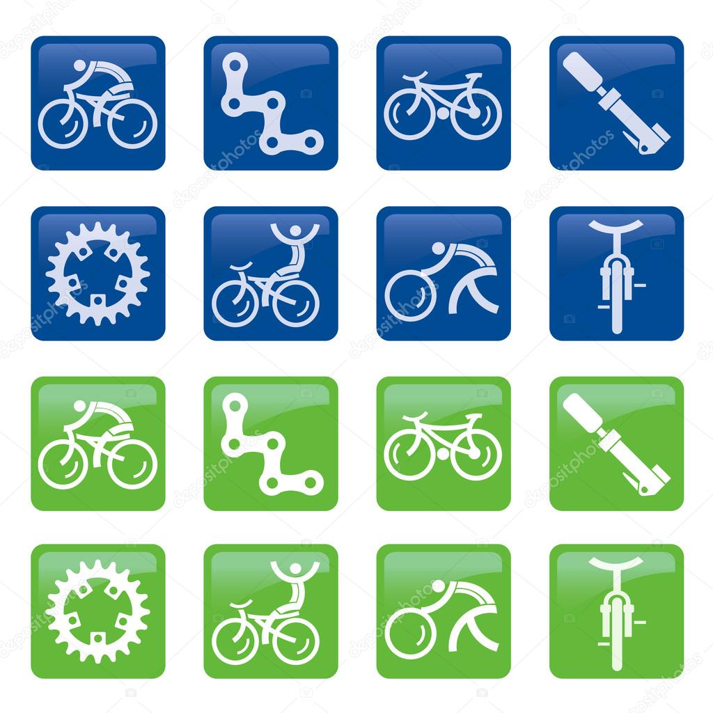 Bicycle buttons icons