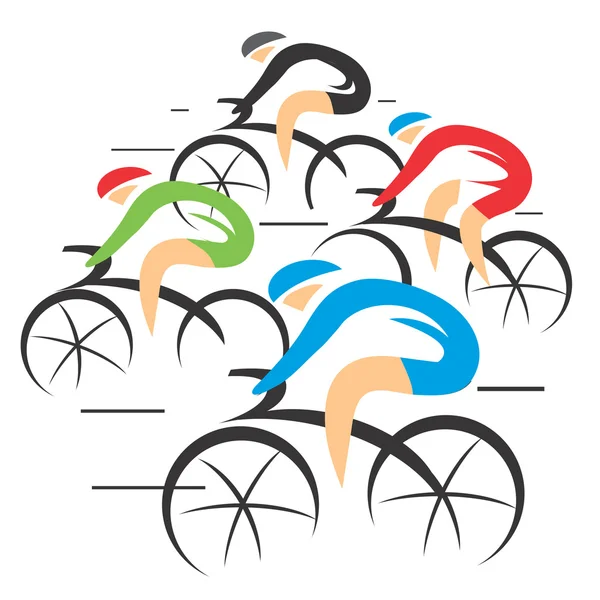 Carreras de bicicletas de carretera . — Vector de stock