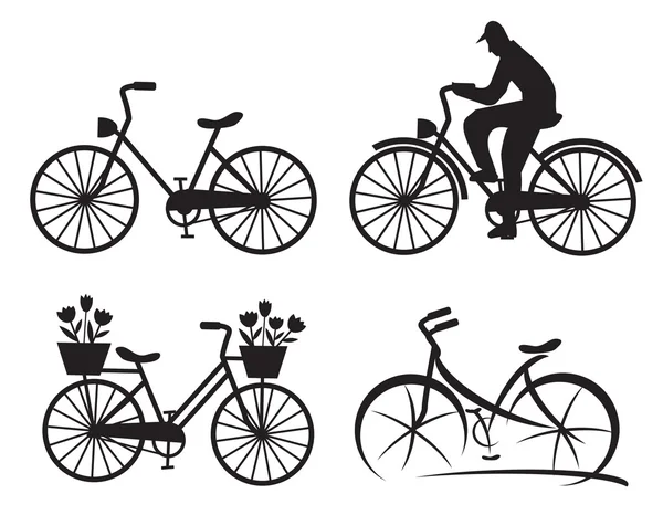 Stad fiets pictogrammen — Stockvector