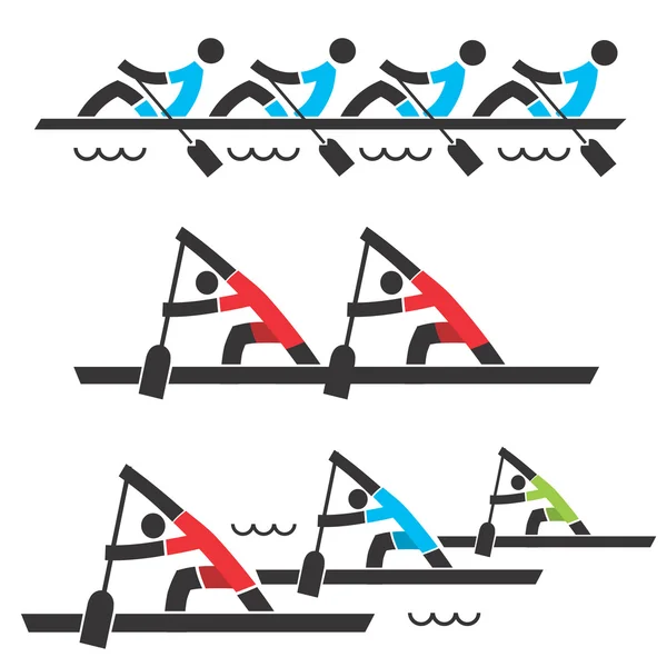 Rowing icons — Stock Vector