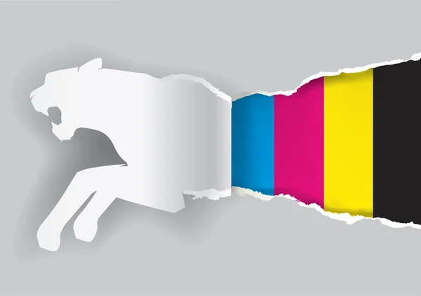 Origami pigeon ripping paper with print colors Stock Vector Image by ...