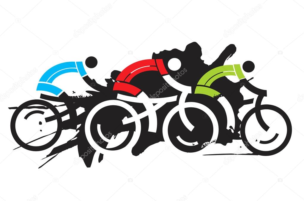 Three cyclist