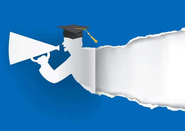 Paper graduate ripping paper Royalty Free Stock Illustrations