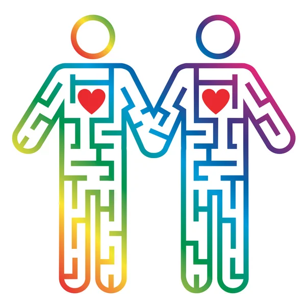 Gay masculino casal ícone como labirinto —  Vetores de Stock