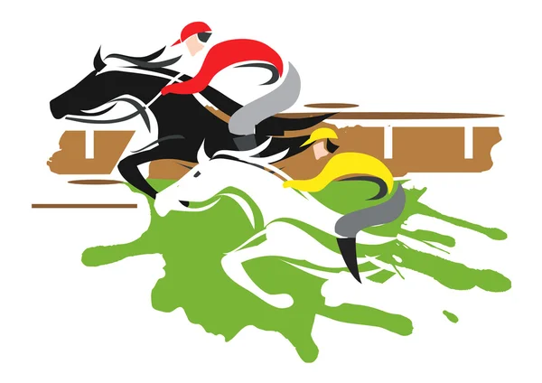 Carreras de caballos — Vector de stock