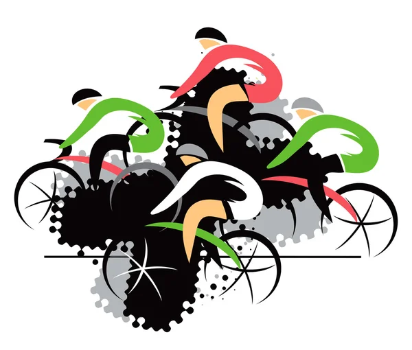 Fietsen concurrenten — Stockvector