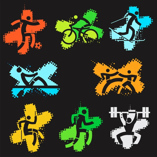 Sport grunge icons. — Stock Vector