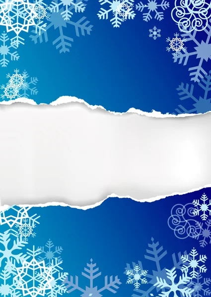 Fond bleu flocons de neige grunge . — Image vectorielle