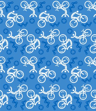 Kesintisiz mavi desen Bisiklete binme.