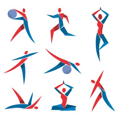 Fitness yoga simgeler.