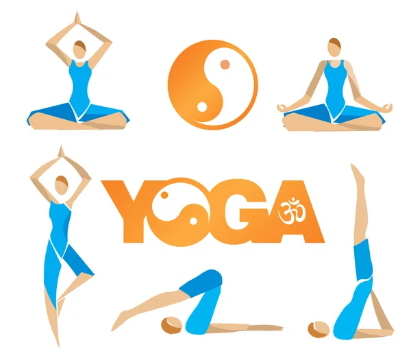 Símbolos de ícones Yoga . —  Vetores de Stock