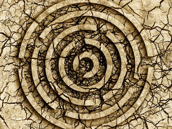 Labyrinth Dry and cracked earth. — Stock Photo, Image