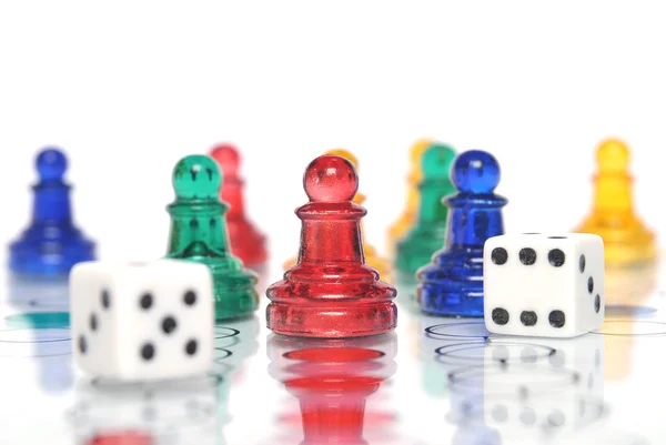 Multicolored Ludo figures — Stock Photo, Image