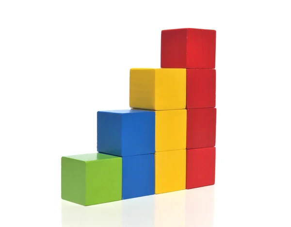 Charts with toy blocks — Stock Photo, Image