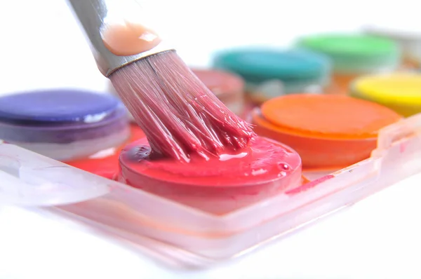 물 색깔 페인트 상자 — 스톡 사진