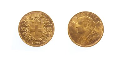 Golden Swiss Franc Helvetia  clipart