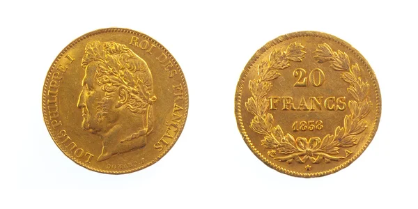 Golden French Coin — Stock Photo, Image