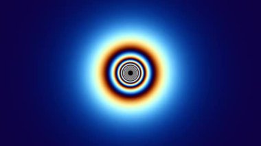 Mavi ve turuncu tonlarda genleşen dairesel gradyanı gösteren soyut döngü animasyonu. Pürüzsüz radyal hareket hipnotik görsel enerji ve modern fütüristik his yaratır.