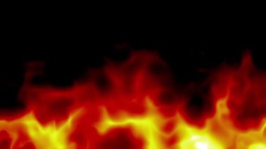 Yavaşça hareket eden kırmızı, turuncu ve sarı alevler yavaşça koyu arkaplanda parlayarak sıcak ve soyut hareket döngüsü oluşturur.