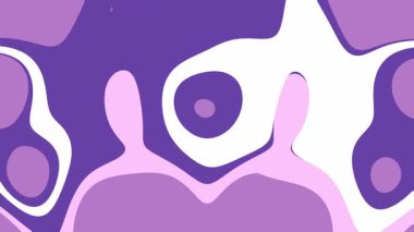 Sıvı mor ve beyaz organik şekillerin şekil değiştirdiği ve akışkan hareketlerle aktığı kusursuz soyut video döngüsü. Yüksek kaliteli dijital arkaplanlar, sosyal medya arkaplanları veya sanatsal geçişler için ideal