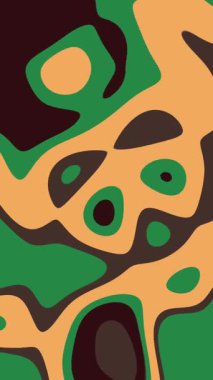 Toprak kamuflaj tarzı sıvı animasyon. Yeşil, kahverengi ve ten rengi organik şekil değiştirme. Doğal dokulardan ve akışkan araziden esinlenilmiş benzersiz bir döngü.