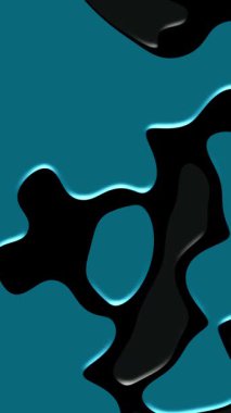 Derin deniz mavisi ve siyah parlak sıvı animasyon yumuşak gölge efektleri ve sıvı hareketleriyle. gizemli ve zarif döngü arka plan dikey sunumları