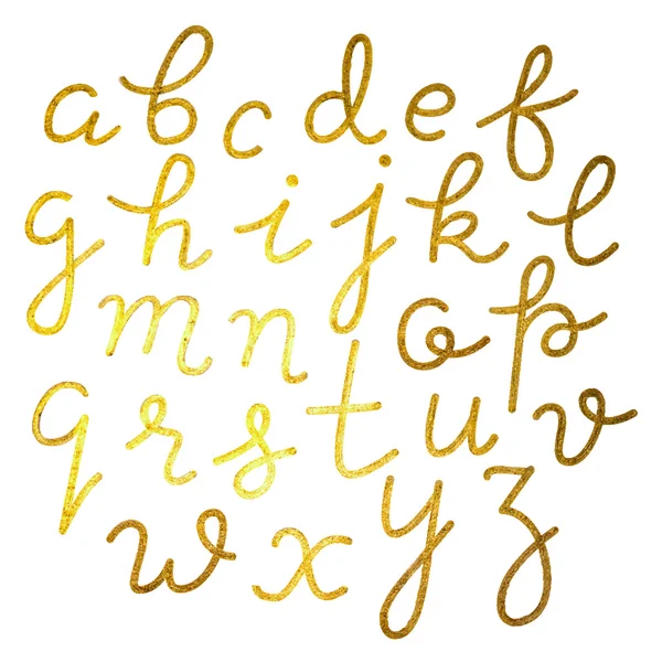 Fuente vectorial gold. Letras doradas — Vector de stock