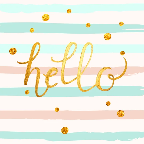 Hallo gouden letters illustratie — Stockvector