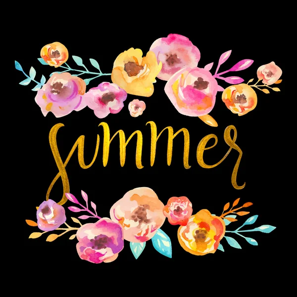 Zomer gouden letters — Stockvector