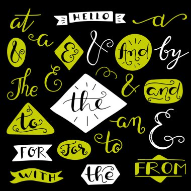 Elle çizilmiş catchwords ve işaretleri