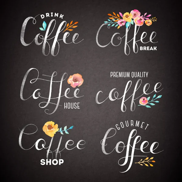 Coffee lettering illustration — Stock Vector