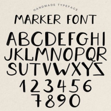 Elle çizilmiş modern yazı tipi