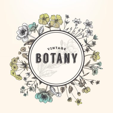 Vintage çiçek şekil